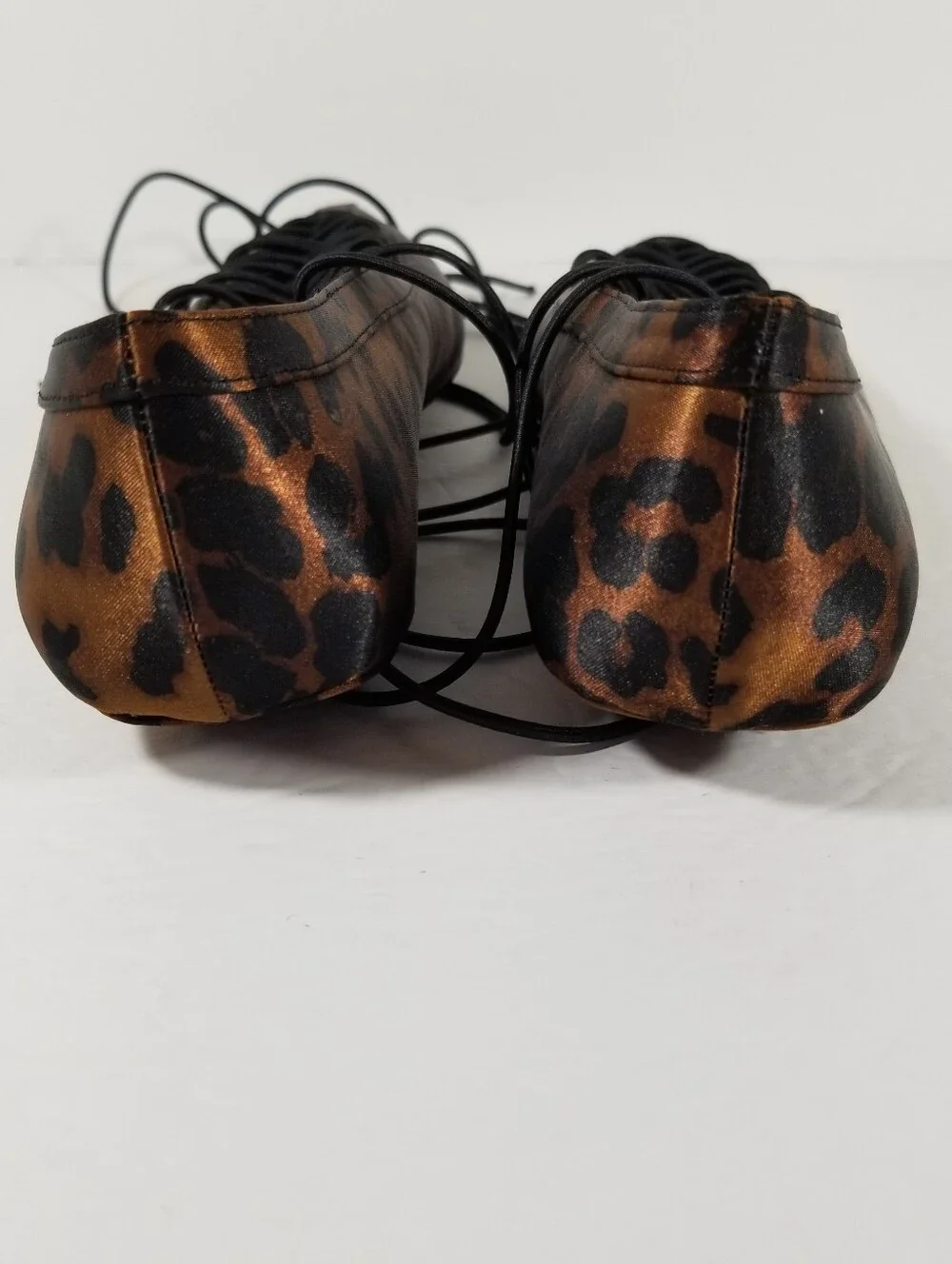 Free People x Jeffrey Campbell Alston Lace-Up Flats Women's Sz 7 Leopard Print